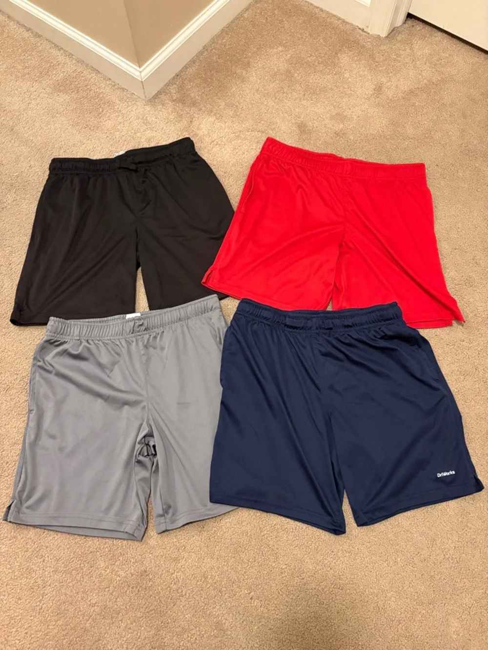 Boys husky Athletic Shorts - Black, Red, Gray, Navy - Picture 1 of 9